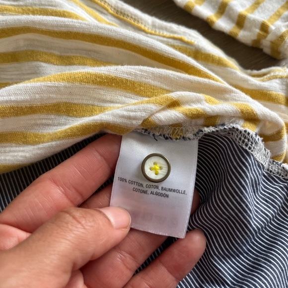 Anthropologie Postmark Postage Stamp Women’s Size Medium Striped cotton Blouse - Picture 3 of 8